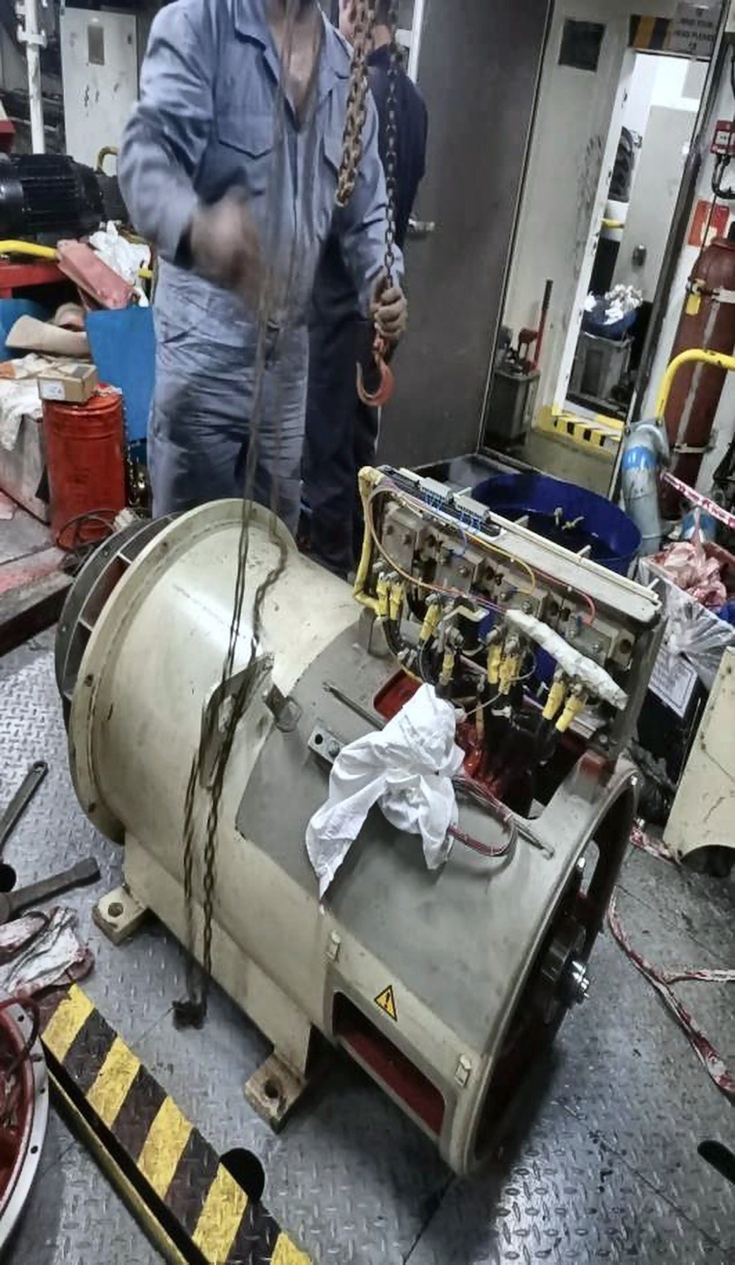 Engine and alternator installation work